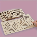 Wooden two-handed Maze Set