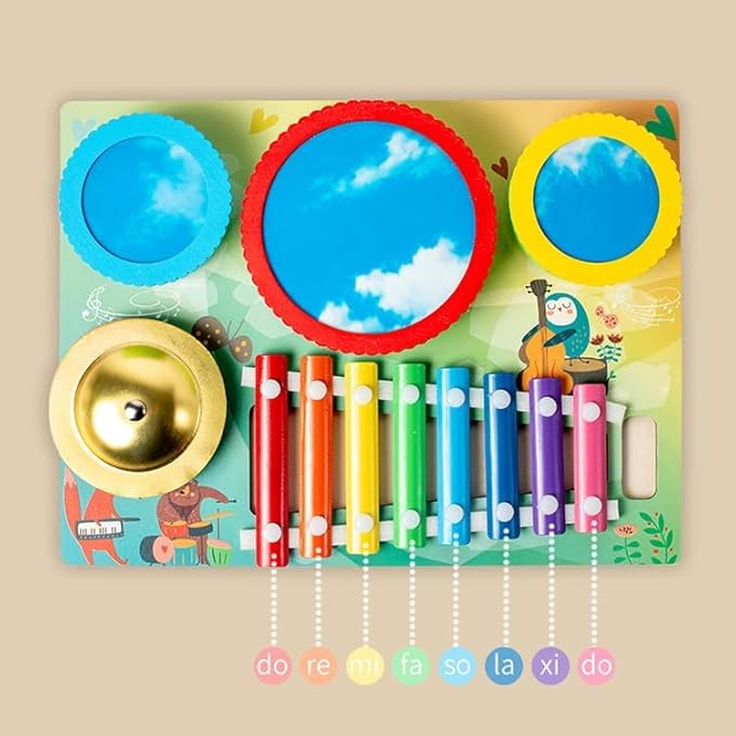 2-in-1 Drum & Zither Musical Toy
