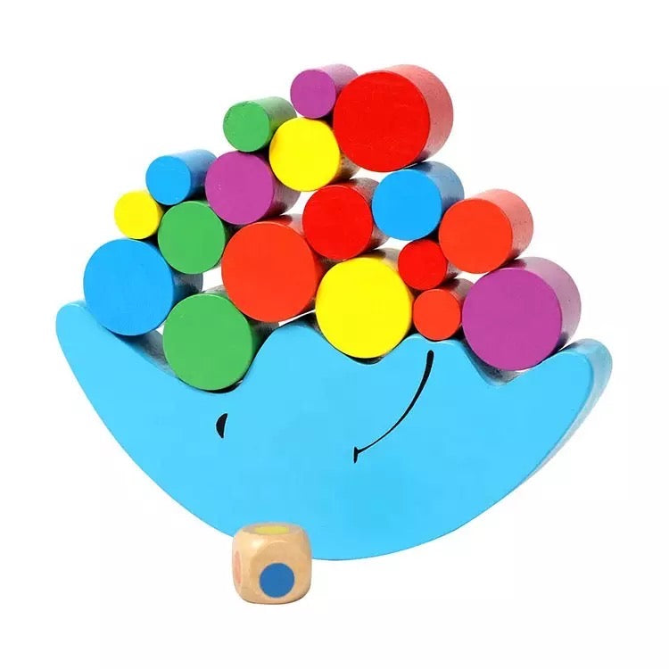 Wooden Moon Balancing Game - Stacking and Sorting Toy