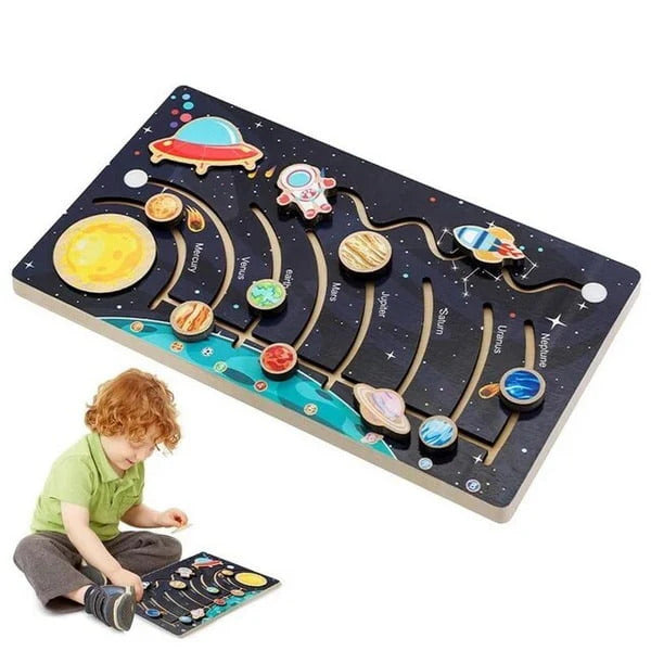 Wooden Solar System Busy Board