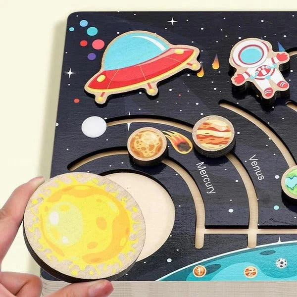 Wooden Solar System Busy Board