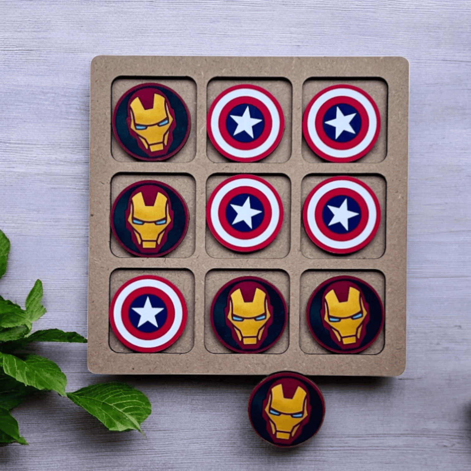 Wooden Tic Tac Toe Game - Classic Strategy and Logic Game